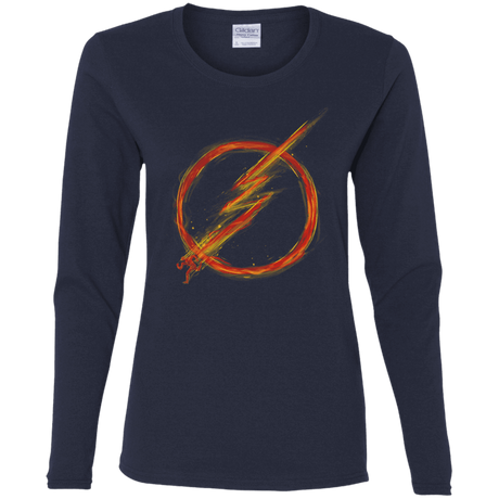T-Shirts Navy / S Speed Lightning Women's Long Sleeve T-Shirt