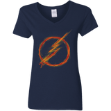 T-Shirts Navy / S Speed Lightning Women's V-Neck T-Shirt
