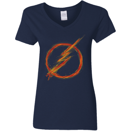 T-Shirts Navy / S Speed Lightning Women's V-Neck T-Shirt