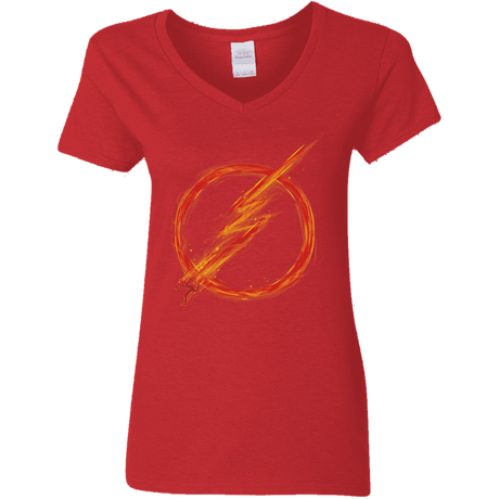 T-Shirts Red / S Speed Lightning Women's V-Neck T-Shirt