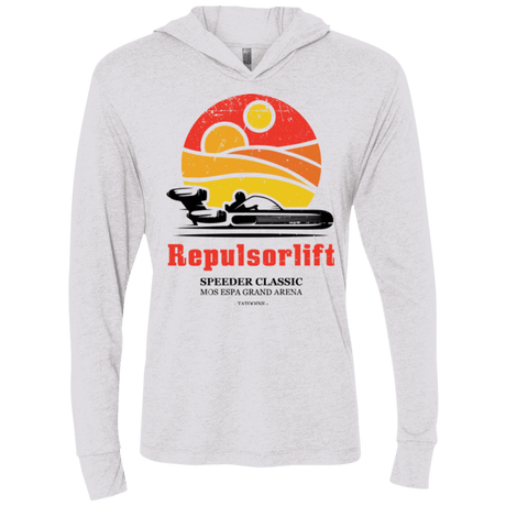 T-Shirts Heather White / X-Small Speeder Classic Triblend Long Sleeve Hoodie Tee