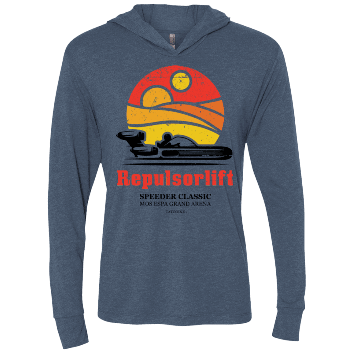 T-Shirts Indigo / X-Small Speeder Classic Triblend Long Sleeve Hoodie Tee