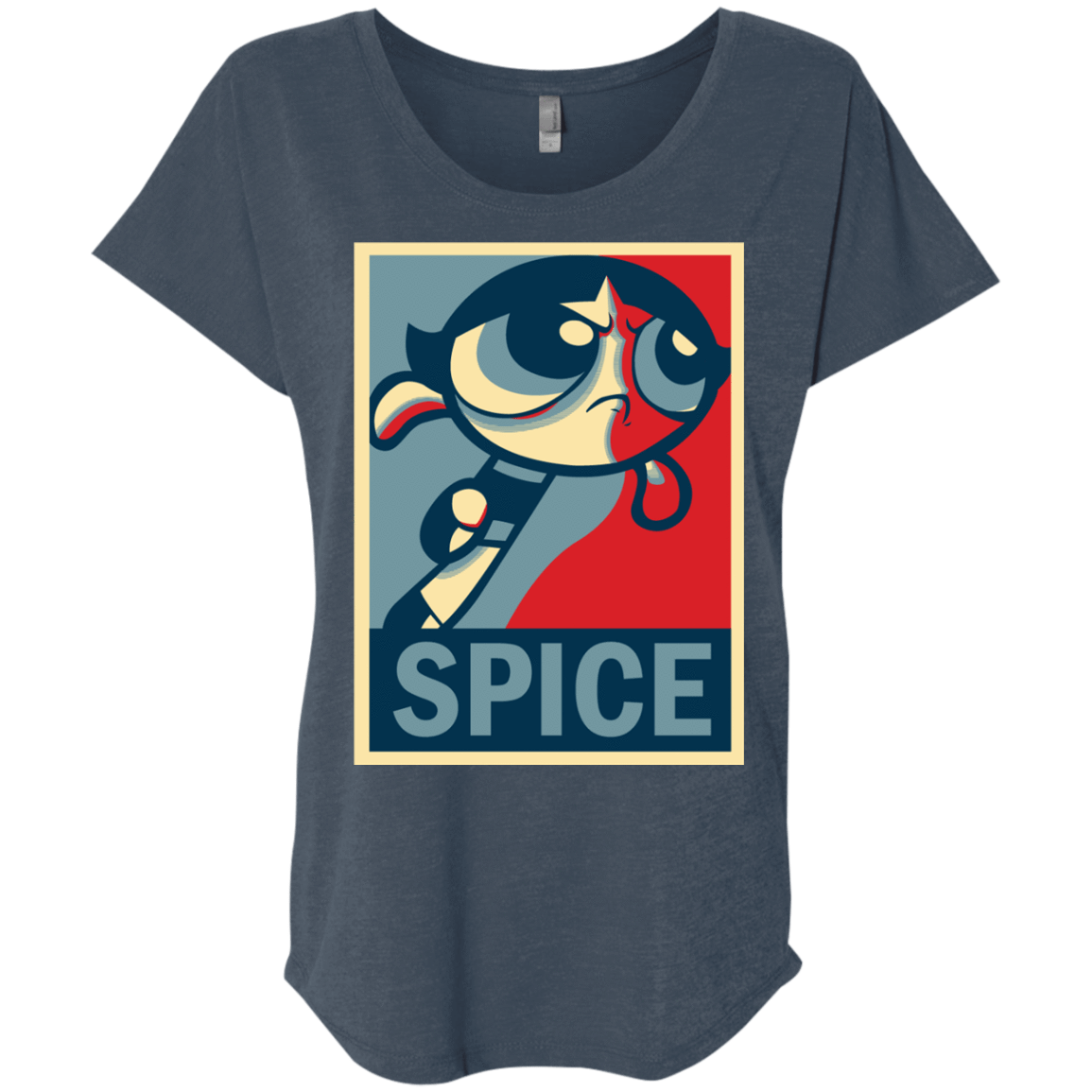 T-Shirts Indigo / X-Small Spice Powerpuff Triblend Dolman Sleeve