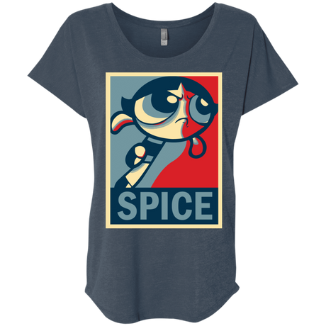 T-Shirts Indigo / X-Small Spice Powerpuff Triblend Dolman Sleeve