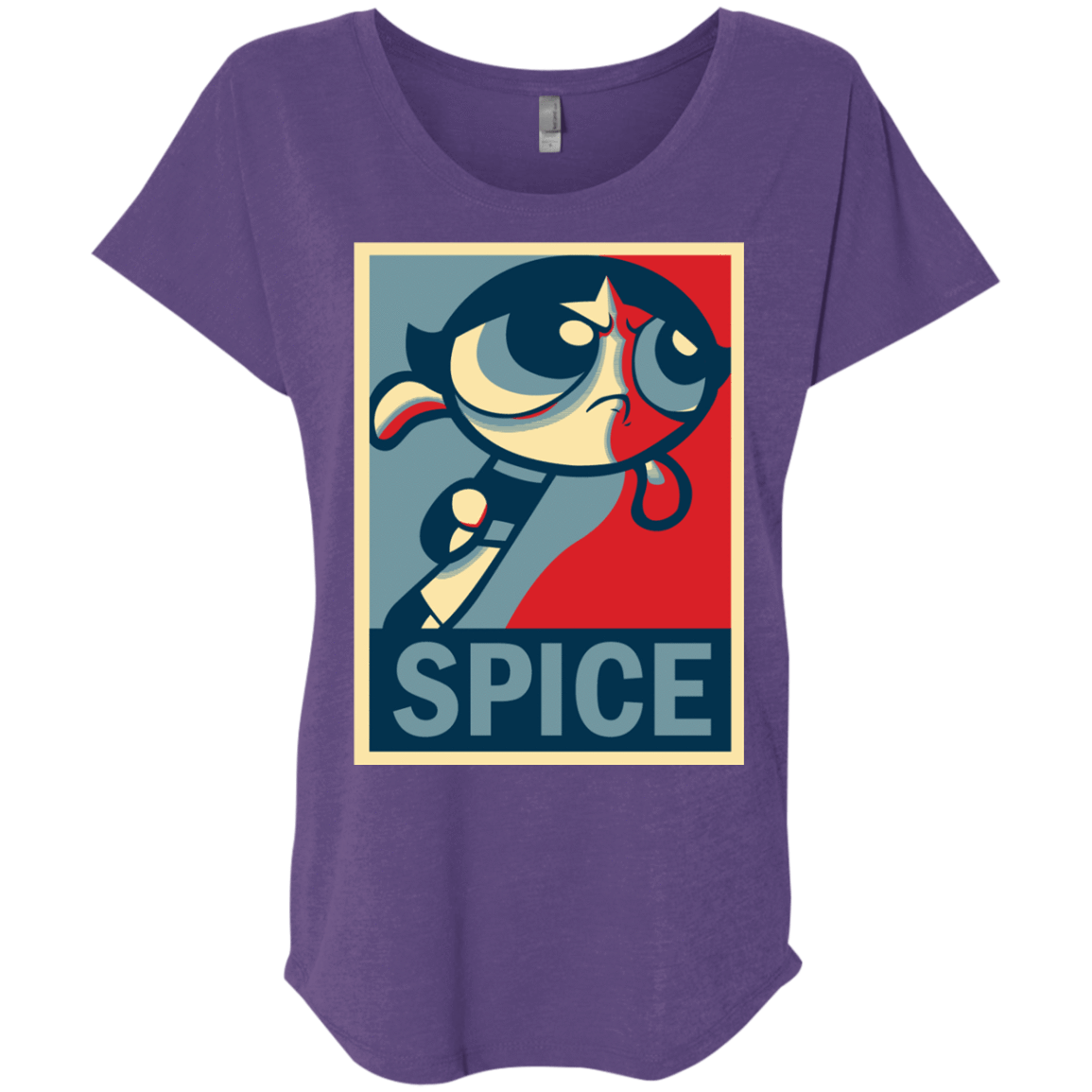 T-Shirts Purple Rush / X-Small Spice Powerpuff Triblend Dolman Sleeve