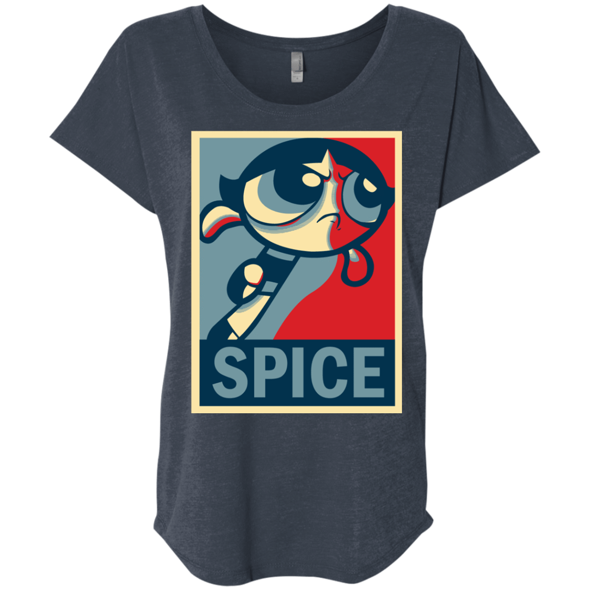 T-Shirts Vintage Navy / X-Small Spice Powerpuff Triblend Dolman Sleeve