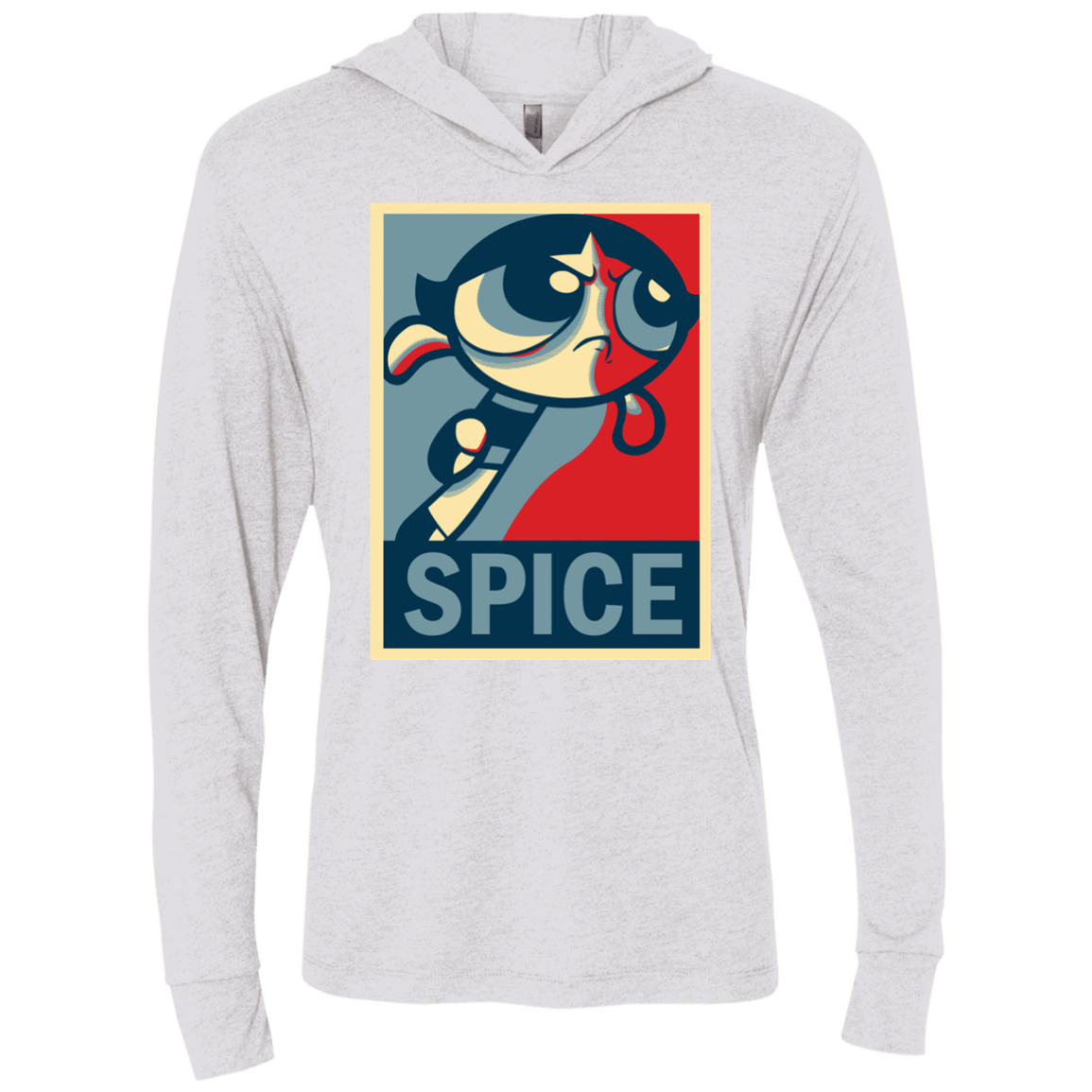 T-Shirts Heather White / X-Small Spice Powerpuff Triblend Long Sleeve Hoodie Tee