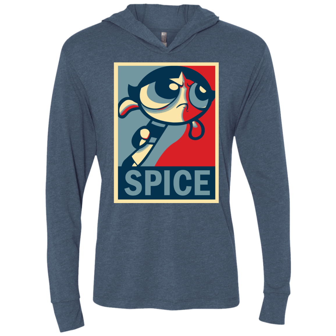 T-Shirts Indigo / X-Small Spice Powerpuff Triblend Long Sleeve Hoodie Tee