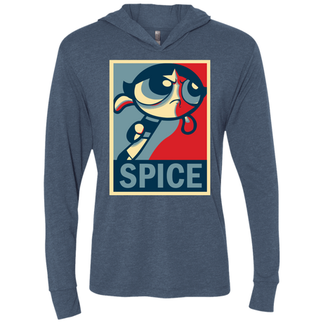 T-Shirts Indigo / X-Small Spice Powerpuff Triblend Long Sleeve Hoodie Tee