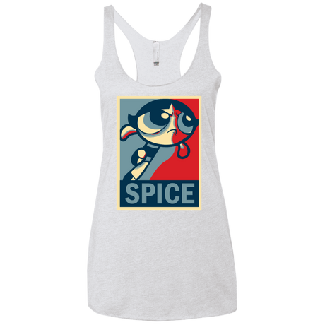 T-Shirts Heather White / X-Small Spice Powerpuff Women's Triblend Racerback Tank