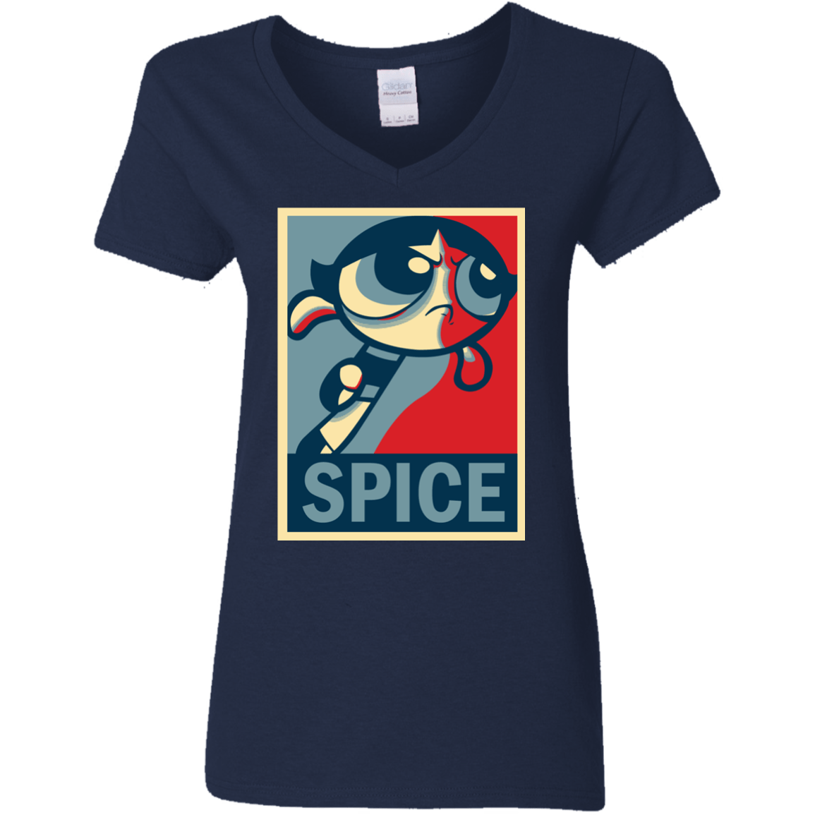 T-Shirts Navy / S Spice Powerpuff Women's V-Neck T-Shirt