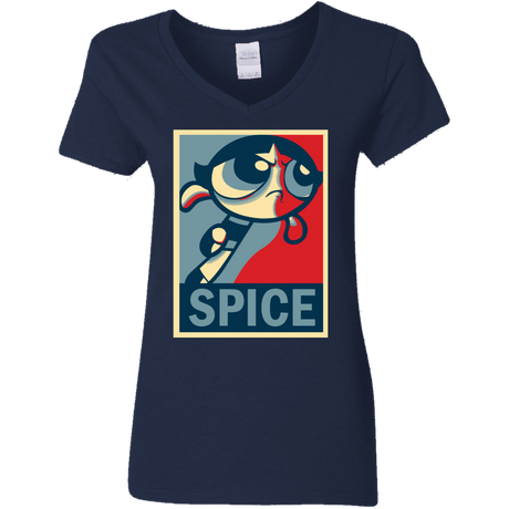 T-Shirts Navy / S Spice Powerpuff Women's V-Neck T-Shirt