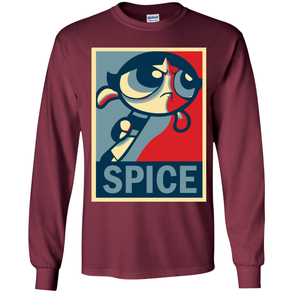 T-Shirts Maroon / YS Spice Powerpuff Youth Long Sleeve T-Shirt