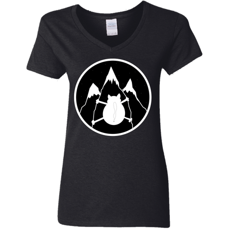 T-Shirts Black / S Spider Cat Women's V-Neck T-Shirt