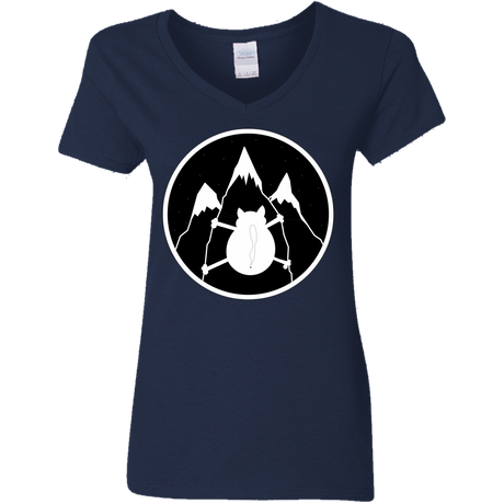 T-Shirts Navy / S Spider Cat Women's V-Neck T-Shirt