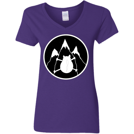 T-Shirts Purple / S Spider Cat Women's V-Neck T-Shirt