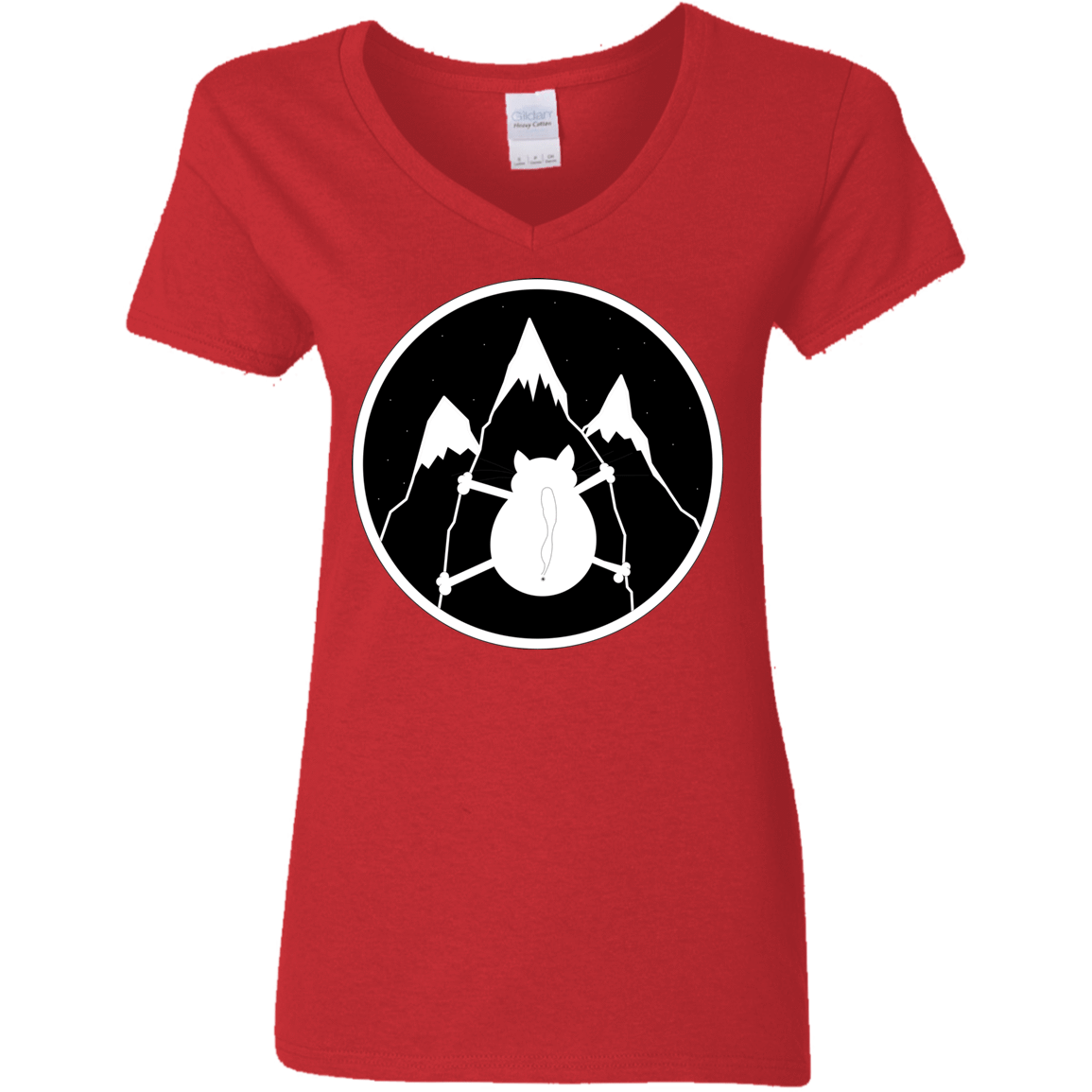 T-Shirts Red / S Spider Cat Women's V-Neck T-Shirt