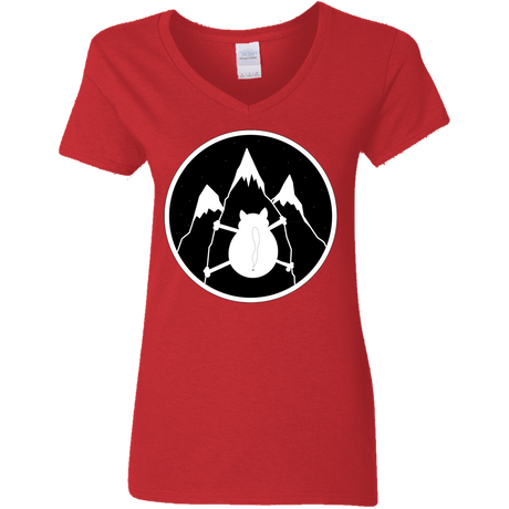 T-Shirts Red / S Spider Cat Women's V-Neck T-Shirt