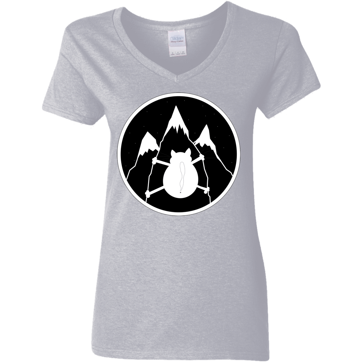 T-Shirts Sport Grey / S Spider Cat Women's V-Neck T-Shirt