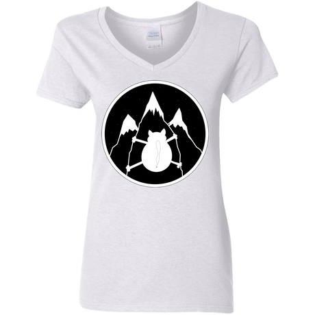 T-Shirts White / S Spider Cat Women's V-Neck T-Shirt