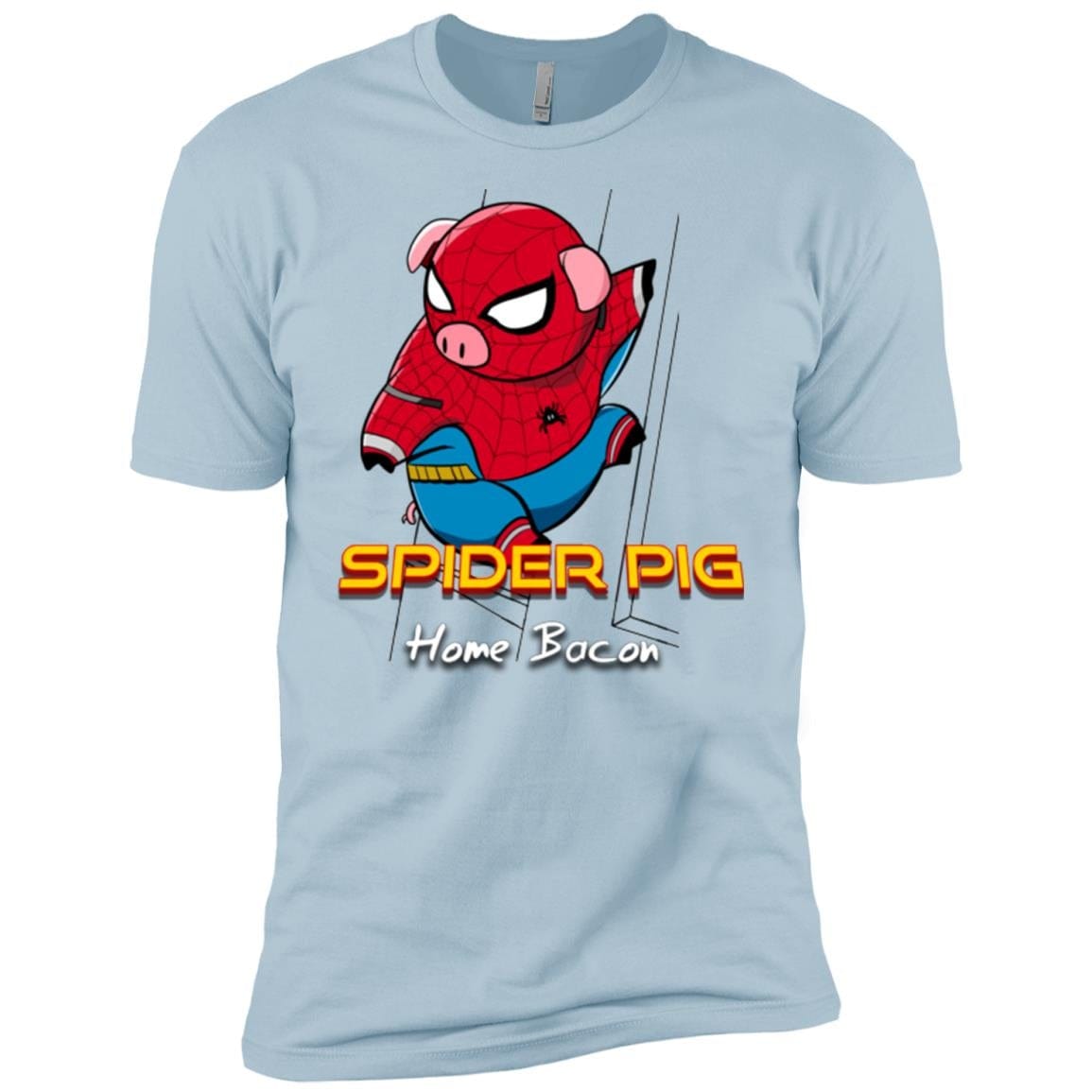 T-Shirts Light Blue / YXS Spider Pig Build Line Boys Premium T-Shirt