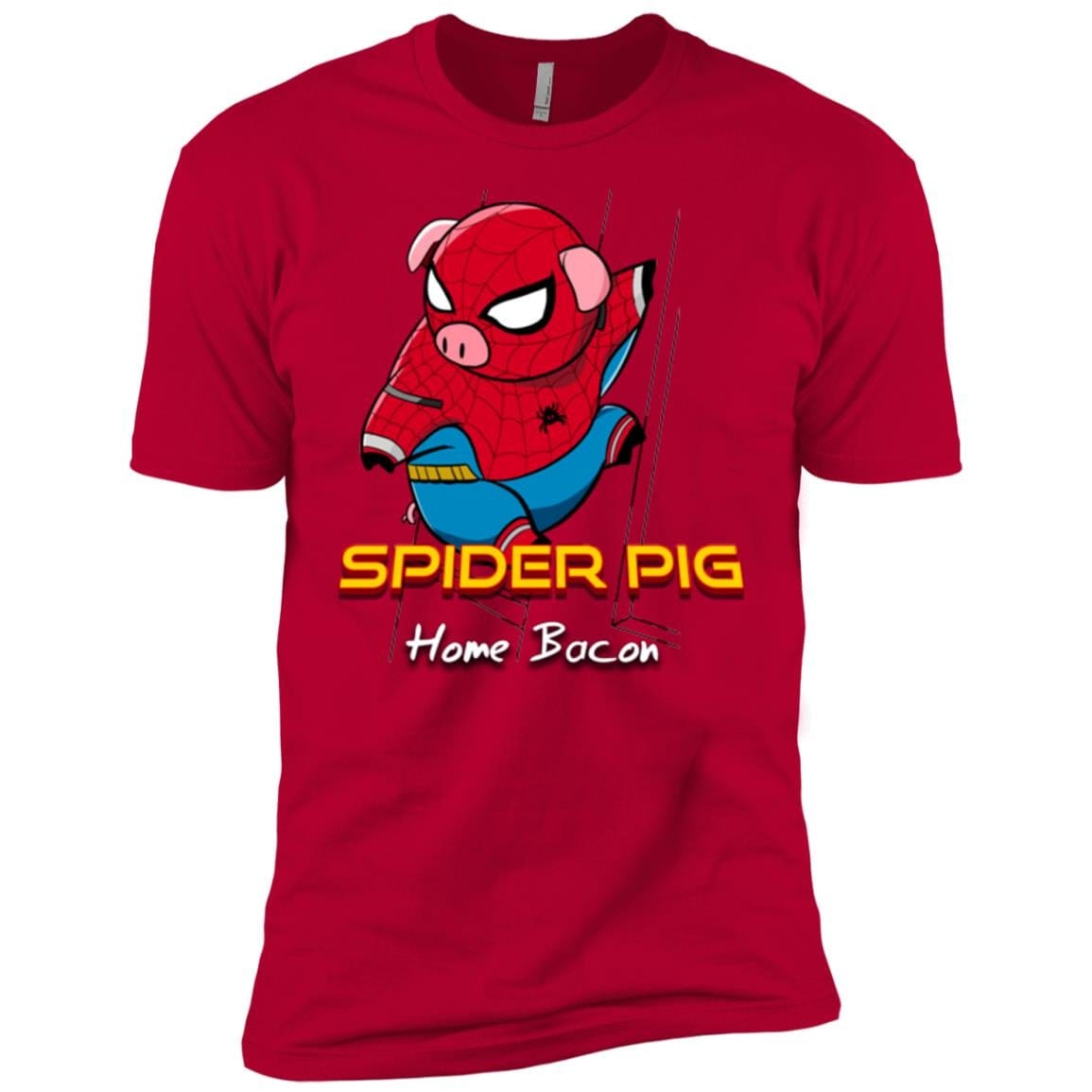 T-Shirts Red / YXS Spider Pig Build Line Boys Premium T-Shirt