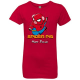 T-Shirts Red / YXS Spider Pig Build Line Girls Premium T-Shirt