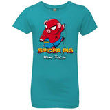 T-Shirts Tahiti Blue / YXS Spider Pig Build Line Girls Premium T-Shirt