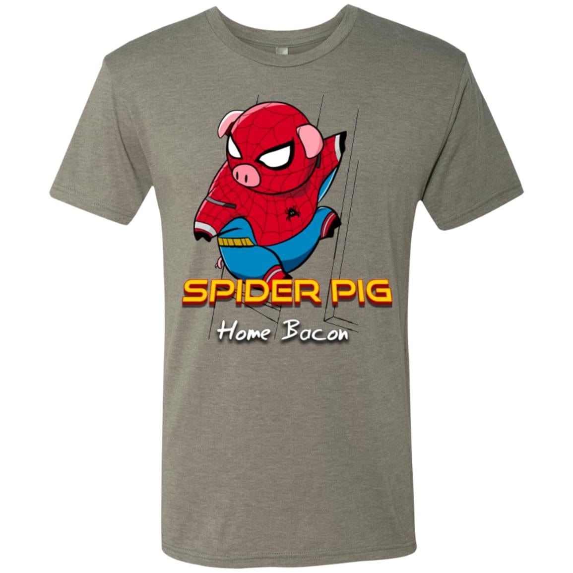 T-Shirts Venetian Grey / Small Spider Pig Build Line Men's Triblend T-Shirt