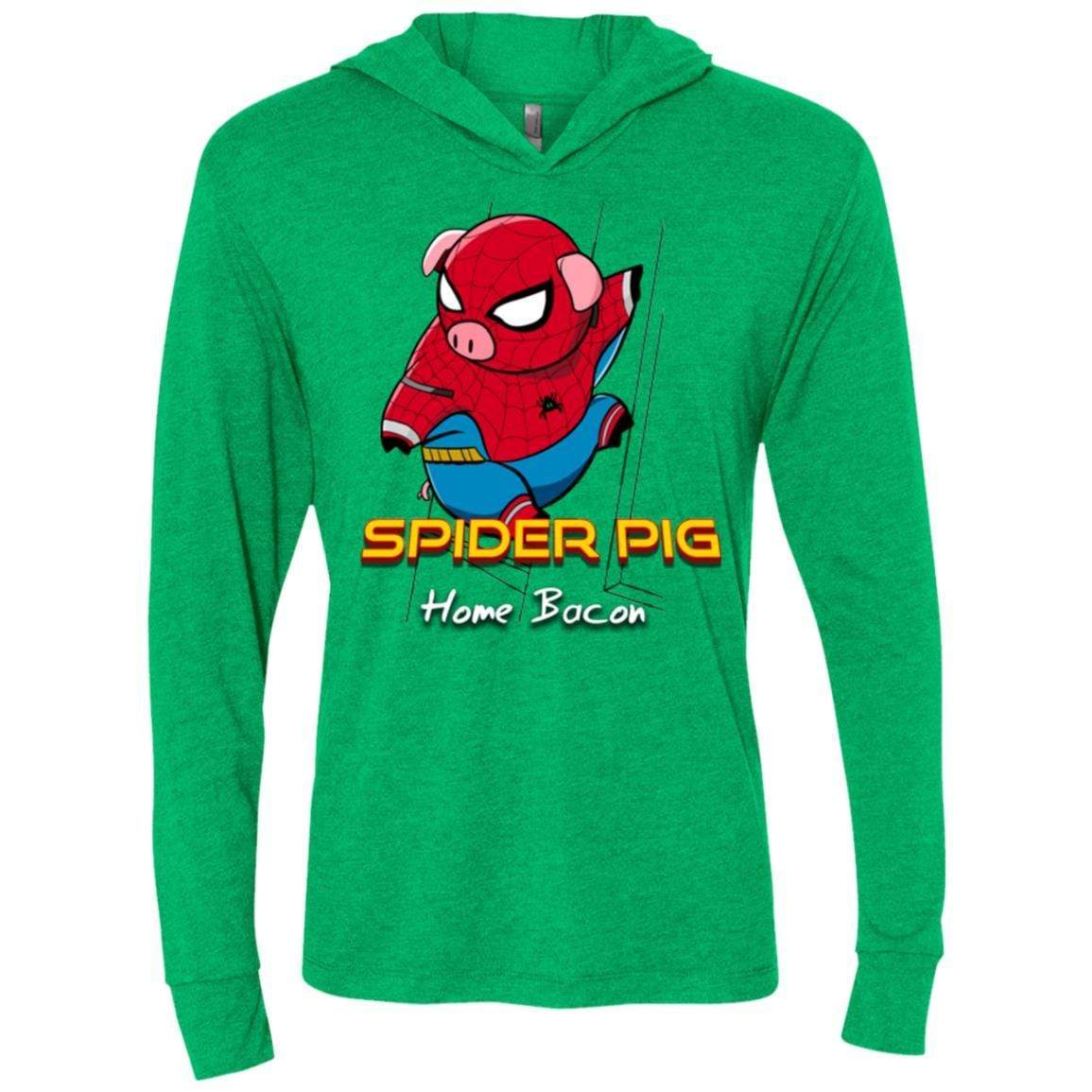 T-Shirts Spider Pig Build Line Triblend Long Sleeve Hoodie Tee