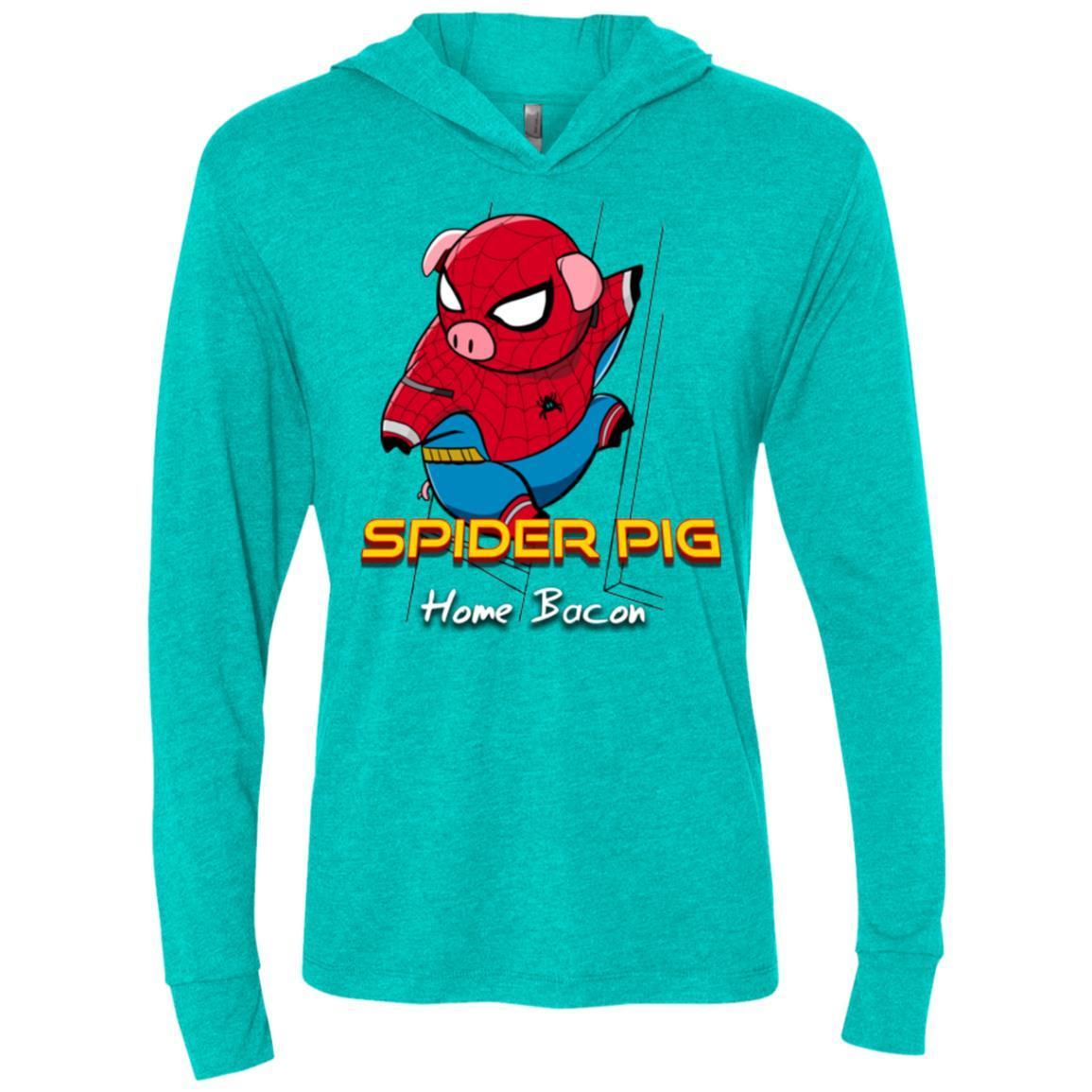T-Shirts Spider Pig Build Line Triblend Long Sleeve Hoodie Tee