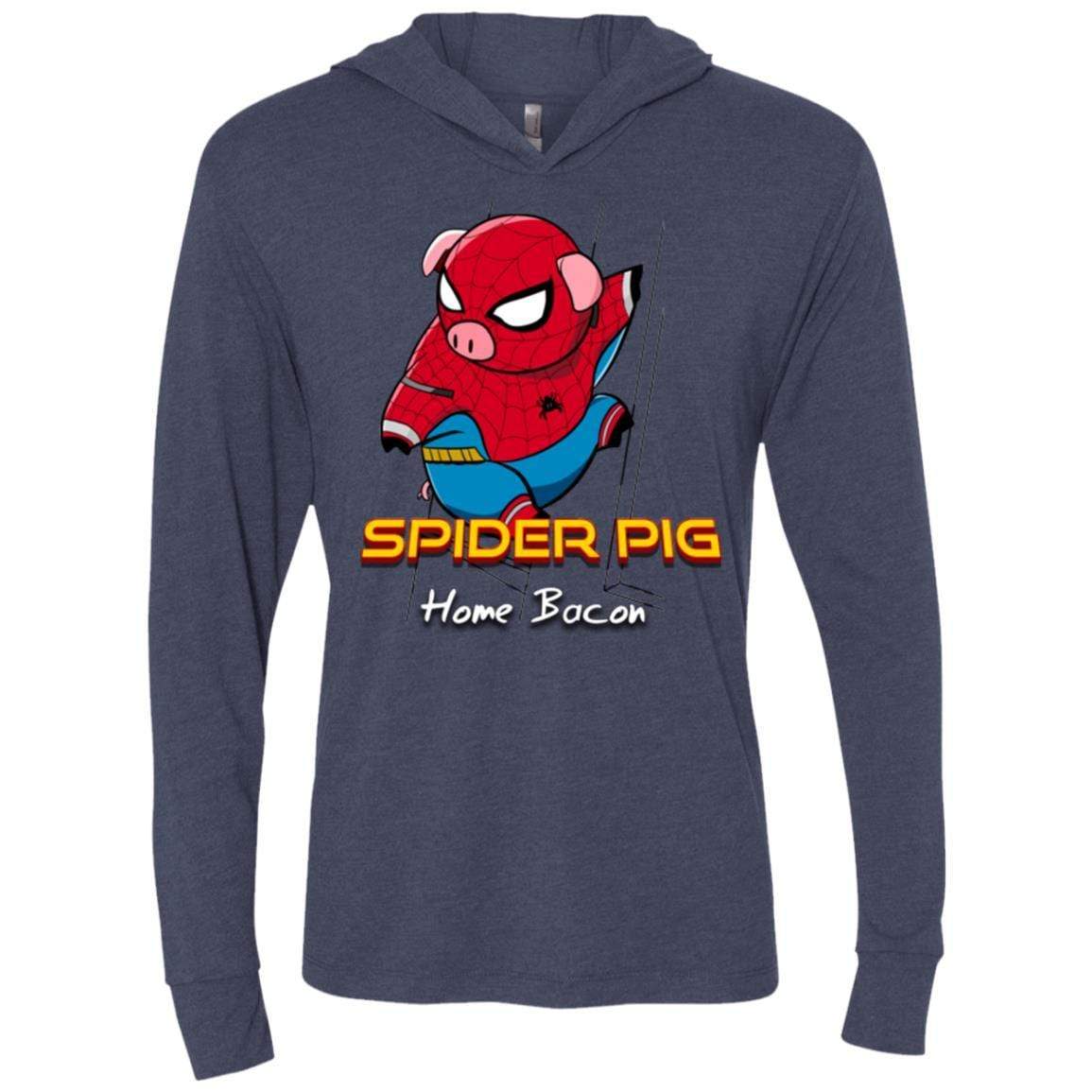 T-Shirts Vintage Navy / X-Small Spider Pig Build Line Triblend Long Sleeve Hoodie Tee