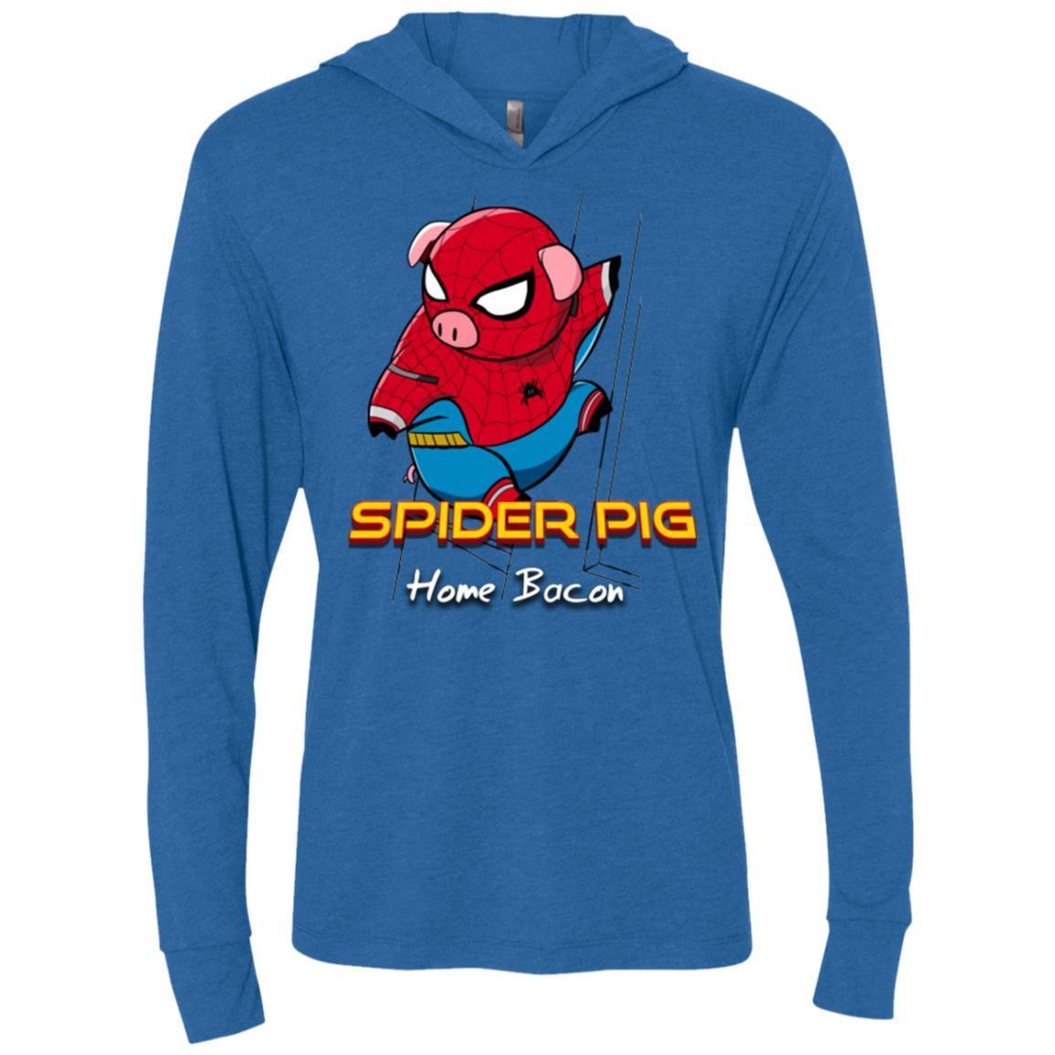 T-Shirts Vintage Royal / X-Small Spider Pig Build Line Triblend Long Sleeve Hoodie Tee