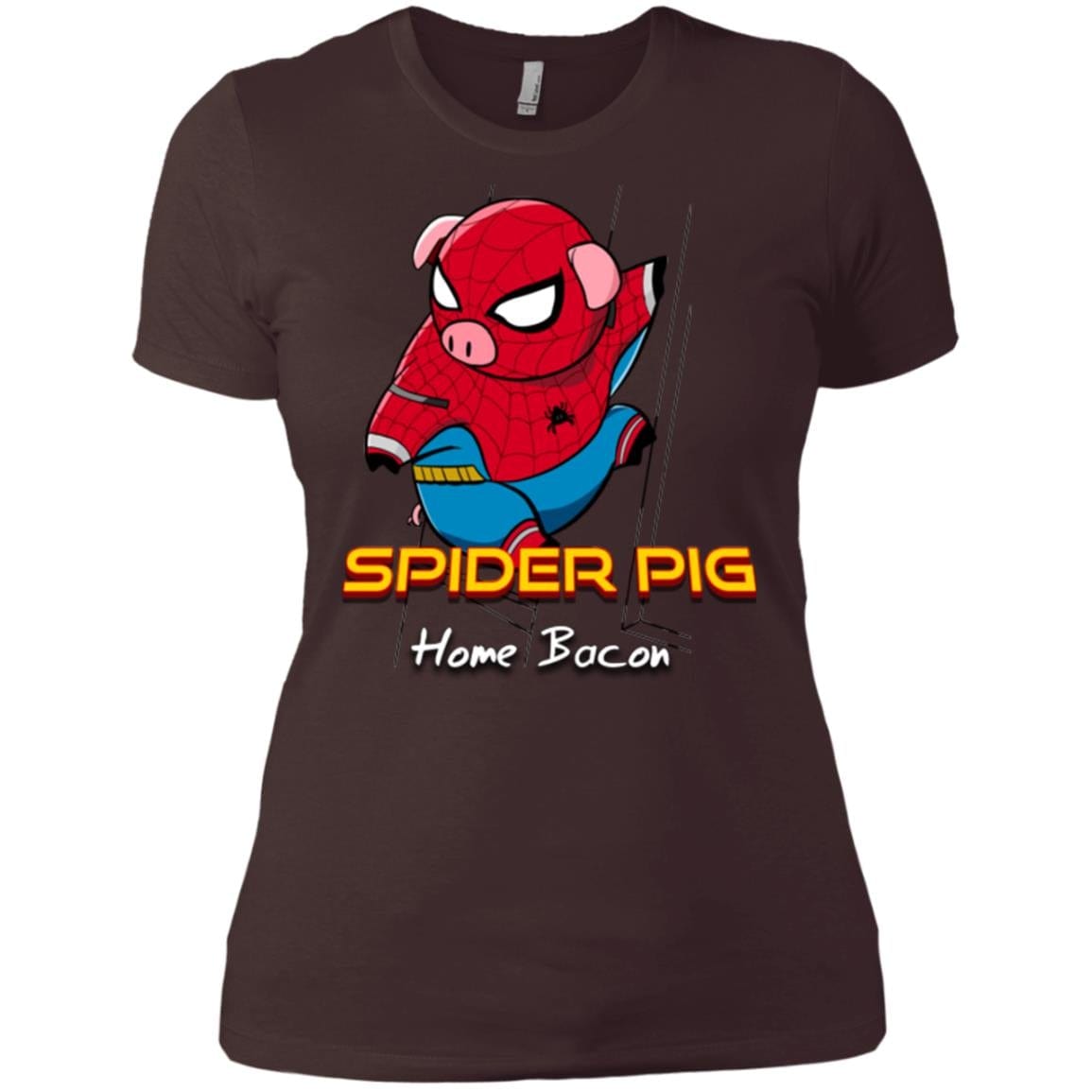 T-Shirts Dark Chocolate / X-Small Spider Pig Build Line Women's Premium T-Shirt