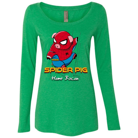 T-Shirts Envy / Small Spider Pig Build Line Women's Triblend Long Sleeve Shirt