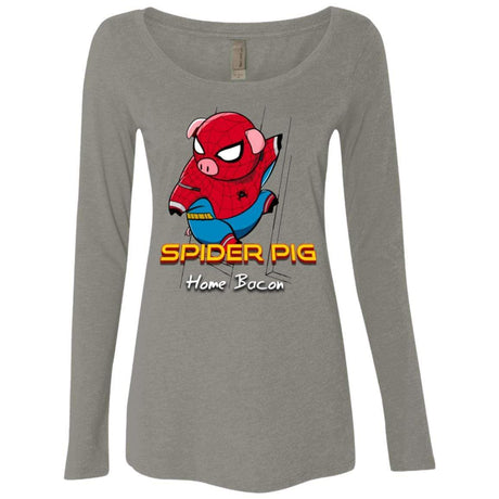 T-Shirts Venetian Grey / Small Spider Pig Build Line Women's Triblend Long Sleeve Shirt