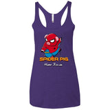 T-Shirts Purple / X-Small Spider Pig Build Line Women's Triblend Racerback Tank