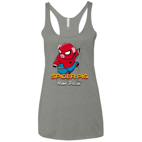 T-Shirts Venetian Grey / X-Small Spider Pig Build Line Women's Triblend Racerback Tank