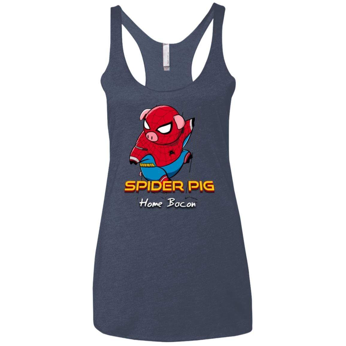 T-Shirts Vintage Navy / X-Small Spider Pig Build Line Women's Triblend Racerback Tank