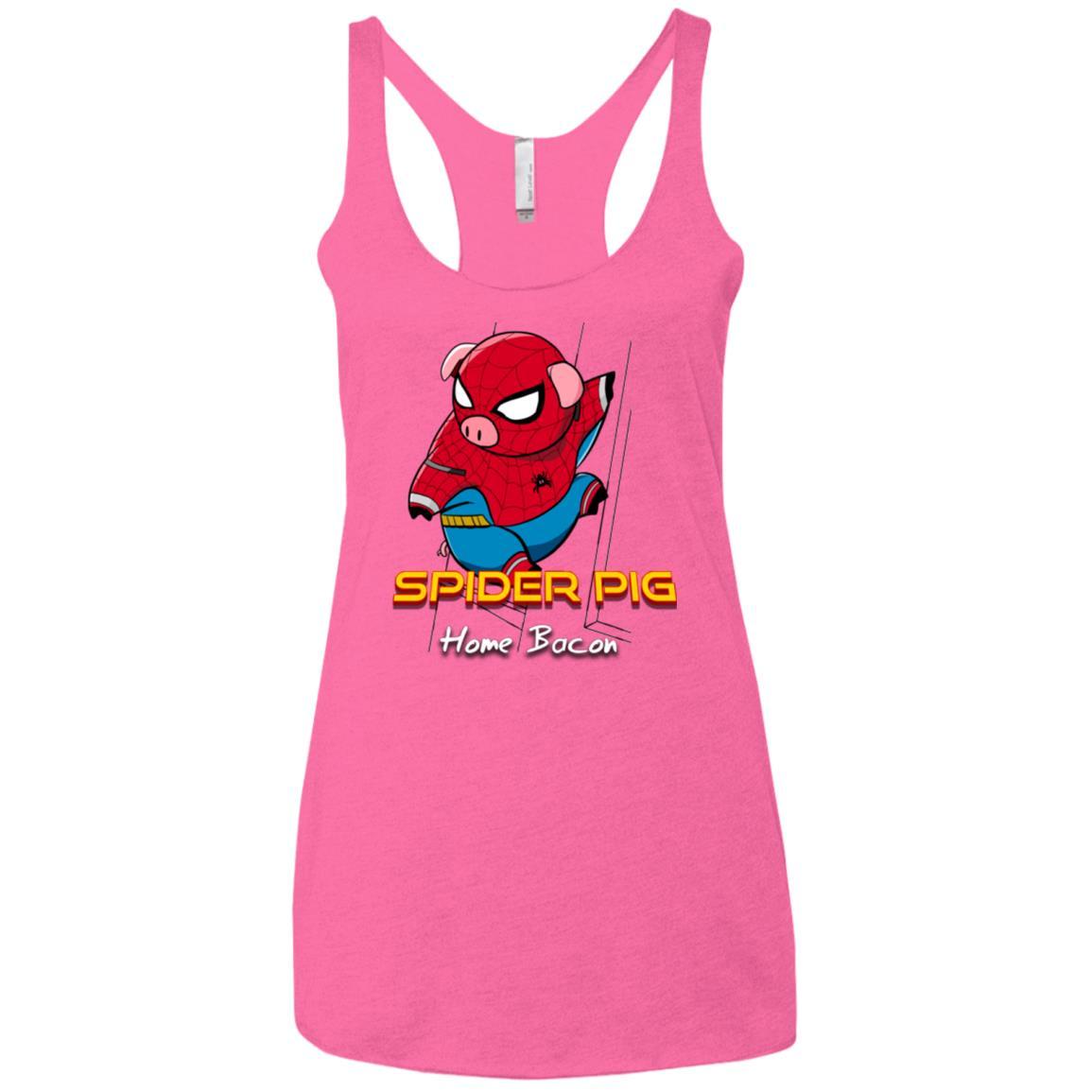 Spider Pig Build Line Women's Triblend Racerback Tank