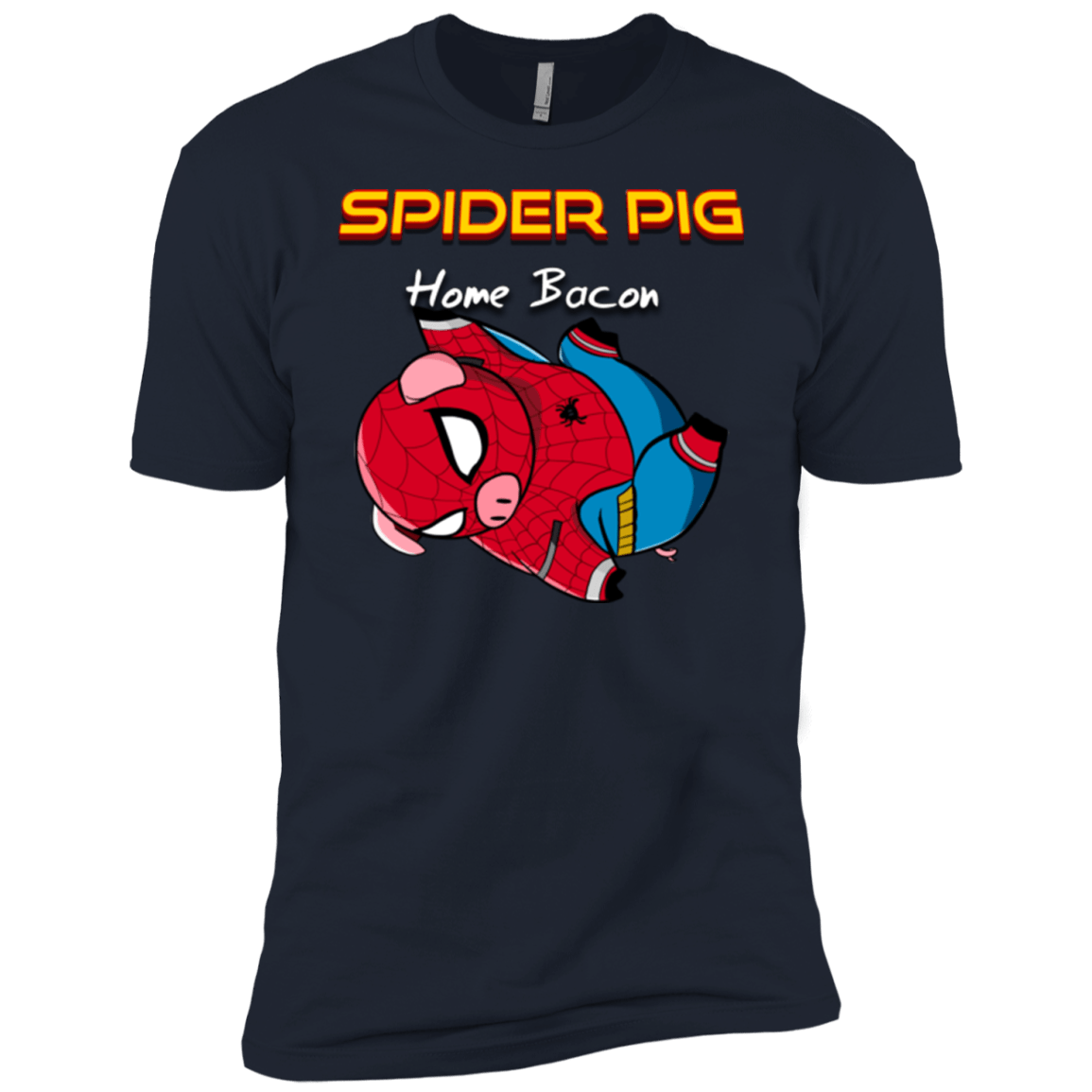 T-Shirts Midnight Navy / YXS Spider Pig Hanging Boys Premium T-Shirt