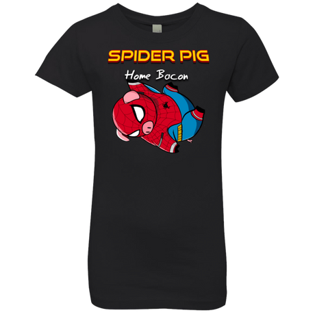 T-Shirts Black / YXS Spider Pig Hanging Girls Premium T-Shirt