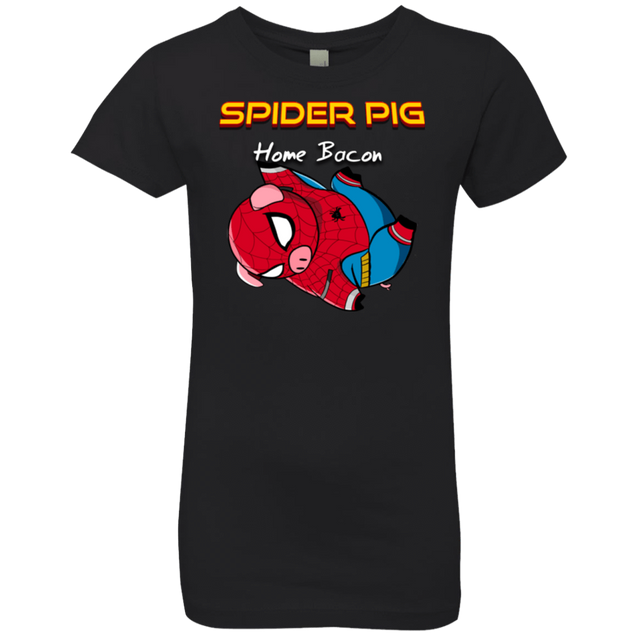 T-Shirts Black / YXS Spider Pig Hanging Girls Premium T-Shirt