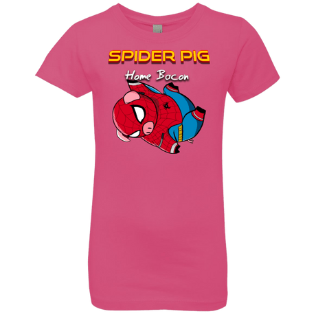 T-Shirts Hot Pink / YXS Spider Pig Hanging Girls Premium T-Shirt