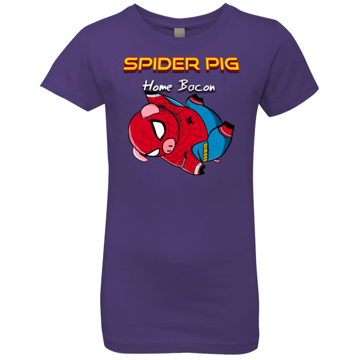 T-Shirts Purple Rush / YXS Spider Pig Hanging Girls Premium T-Shirt