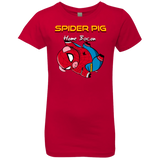 T-Shirts Red / YXS Spider Pig Hanging Girls Premium T-Shirt