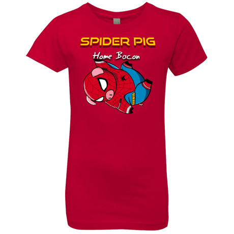 T-Shirts Red / YXS Spider Pig Hanging Girls Premium T-Shirt