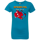 T-Shirts Turquoise / YXS Spider Pig Hanging Girls Premium T-Shirt