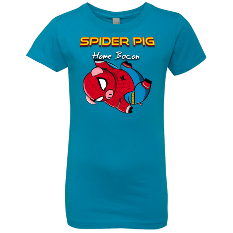 T-Shirts Turquoise / YXS Spider Pig Hanging Girls Premium T-Shirt