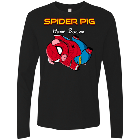 T-Shirts Black / Small Spider Pig Hanging Men's Premium Long Sleeve